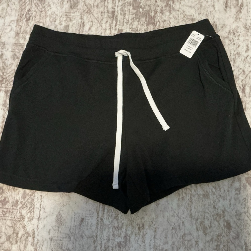 Women's Black Drawstring Shorts